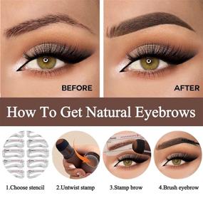 img 2 attached to 👁️ Effortless Eyebrow Perfection: Brow Stamp Stencil Kit for Defined and Waterproof Brows (Light Brown)