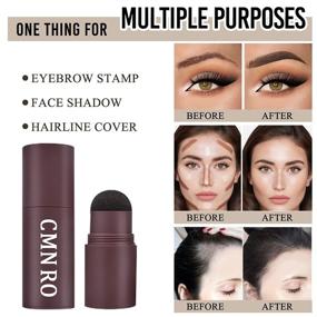 img 1 attached to 👁️ Effortless Eyebrow Perfection: Brow Stamp Stencil Kit for Defined and Waterproof Brows (Light Brown)