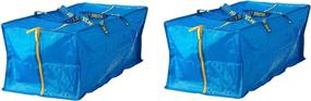 img 1 attached to 📦 Ikea Frakta Storage Bag - Blue (2 PACK) - Maximize Your Storage Space!