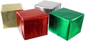 img 4 attached to 🎁 CleverDelights Metallic Wrapping Paper - 4 Rolls - Silver Gold Green Red - JUMBO Rolls, 30"x300" - Premium Gift Wrap, 250 Sq Ft Total