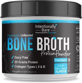 img 4 attached to 🌿 Grass-Fed Pure Bone Broth Protein Powder - 20g Protein, Keto & Paleo Support - Collagen Types 1, 2 & 3 - Dairy Free, Non-GMO, Unflavored - 20 Servings