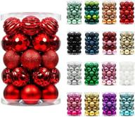 🎄 xmasexp 60mm/2.36" shatterproof christmas ball ornaments set – 34ct red decorations for xmas tree balls logo