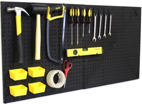 img 1 attached to Organize & Beautify Your Space with WallPeg Black Plastic Pegboard Panels