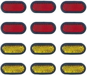 img 1 attached to 🚦 1 Pack of Custom Accessories 43336 Adhesive Reflectors in Amber/Red Color