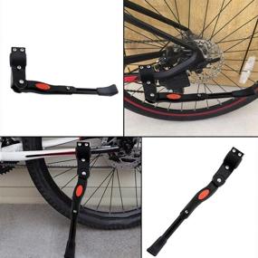 img 1 attached to 🚲 Premium Adjustable Bike Side Kickstand: Upgraded Aluminum Alloy, Universally Compatible for Children and Adult Road Bikes - Ideal for Indoor Storage and Easy Accessory Installation