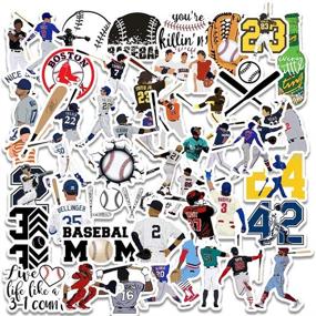 img 4 attached to 🏀 Baseball Stickers - 50 Pcs Waterproof Vinyl Decals for Helmets, Snowboards, Water Bottles, Laptops, and More