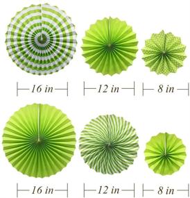 img 3 attached to 🎉 Vibrant Green Hanging Paper Party Decorations Set for Birthdays, Weddings, Graduations, Baby Showers, and Events - Round Paper Fans, Pom Poms, and Flowers