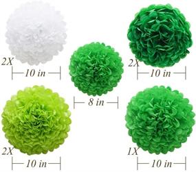 img 2 attached to 🎉 Vibrant Green Hanging Paper Party Decorations Set for Birthdays, Weddings, Graduations, Baby Showers, and Events - Round Paper Fans, Pom Poms, and Flowers