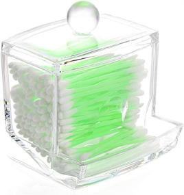 img 4 attached to 💄 Galapara Clear Acrylic Q-Tip Cottonswab Storage Dispenser with Lid - Organize and Beautify Your Cosmetics with this Transparent Makeup Case!