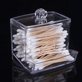 img 1 attached to 💄 Galapara Clear Acrylic Q-Tip Cottonswab Storage Dispenser with Lid - Organize and Beautify Your Cosmetics with this Transparent Makeup Case!