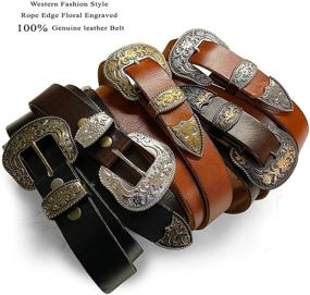 img 1 attached to 👔 BS040 S5521: Elevate Your Style with Engraved Western Fashion Leather Men's Accessories