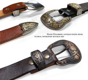 img 2 attached to 👔 BS040 S5521: Elevate Your Style with Engraved Western Fashion Leather Men's Accessories