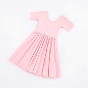 img 1 attached to Short Sleeve A-Line Skater Dress for School and Party - Toddler/Girls Sizes 3-12 Years