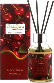img 4 attached to 100ml/3.38oz Black Cherry Reed Diffuser - Seed Spring Scented Oil Diffuser with 6 Rattan Sticks for Home & Office Fragrance Gift