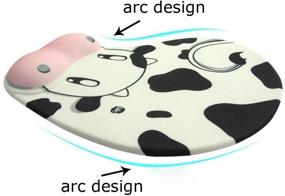 img 2 attached to Onwon Cartoon Wrist Rest Mouse Pad - Ergonomic Gel Wrist Support with Memory Foam for Personalized Computer Decoration (Cow Style)