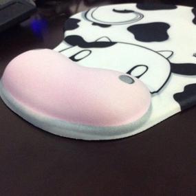 img 1 attached to Onwon Cartoon Wrist Rest Mouse Pad - Ergonomic Gel Wrist Support with Memory Foam for Personalized Computer Decoration (Cow Style)