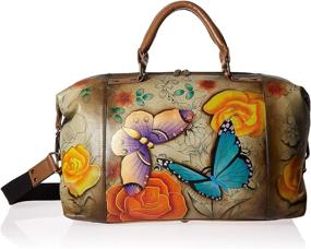 img 4 attached to 👜 Анна от Anuschka: Изысканная кожаная дамская сумка для путешествий с росписью вручную