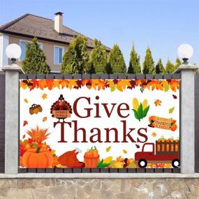 img 4 attached to Give Thanks Banner Thanksgiving Decorations