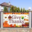 give thanks banner thanksgiving decorations logo