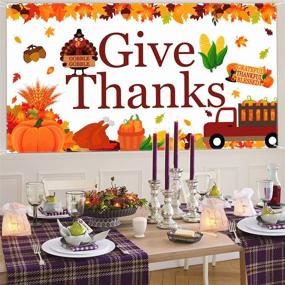 img 2 attached to Give Thanks Banner Thanksgiving Decorations