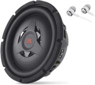 jbl club ws1000 10-inch shallow mount subwoofer with ssi (selectable smart impedance) switch - 2 to 4 ohm option, bundled with alphasonik earbuds logo