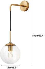 img 3 attached to Minimalist Adjustable Raw Brass Round Glass Wall Light Fixture in Mid Century Modern Style - Reading Lamp with Clear Lampshade