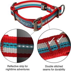 img 3 attached to 🐾 Kurgo Active Dog Collar, Adjustable Limited Slip Martingale Style Collar with Reflective Trim in Chili Red