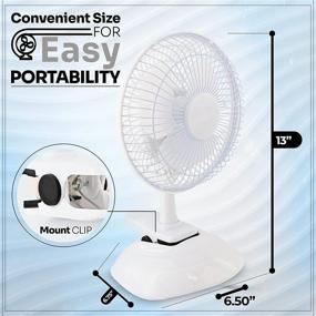 img 2 attached to 🌬️ Ram-Pro Personal Clip on Fan: Portable Mini Desk Fan with Two Quiet Speeds - Ideal for Home, Baby Strollers, and Office Table Tops