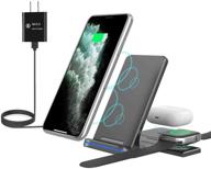 🔌 bluebyte wireless charger 3 in 1 for iphone 12 pro max/x/xs/xr/8plus, samsung, apple iwatch, airpods pro/2 - qi phone charging station (with qc3.0 adapter) logo