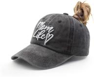 mom life heart baseball cap: splash brothers customized vintage denim hat for women logo