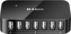 img 3 attached to ⚡️ Fast Charging D-Link USB Hub 7: Compact Design, 2.4A Multi Port USB 2.0 with Portable 5V/3A Power Adapter (DUB-H7)