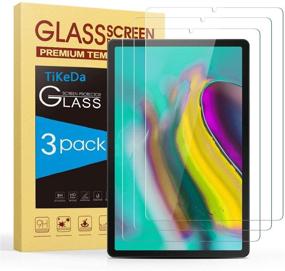 img 4 attached to ✨ 3-Pack Закаленное стекло Пленка для экрана TiKeDa для Samsung Galaxy Tab S6 T860/Tab S5e 10,5 дюйма (релиз 2019 года) - совместимо с S-Pen, устойчиво к царапинам