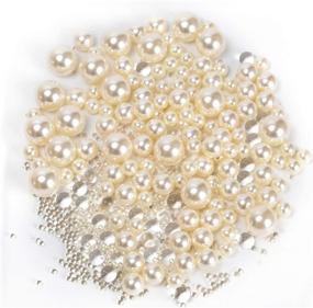 img 4 attached to 📿 Z-synka Assorted Plastic Bead Pearls: 200-Piece Sale with Floating NO Hole Pearls + 6-Pack Water Gels for Wedding, Birthday Party, Home Decoration, Ivory