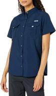 👕 columbia women's pfg bahama ii: optimal upf 30 short sleeve fishing shirt логотип