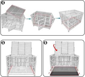 img 1 attached to 🐶 Confo Heavy Duty Stainless Steel & Metal Dog Cage Kennel Crate and Playpen for Training Small/Medium/Large Dog - Indoor & Outdoor with Double Doors & Locks - Includes Lockable Wheels and Removable Tray