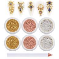 metallic mini nail ball beads - 3d caviar studs in gold, silver, and rose gold - nail art diy decorations with multi-size options logo