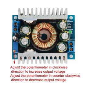 img 1 attached to DROK 90483 8А/100W регулятор напряжения источника питания автомобиля постоянного тока, преобразователь напряжения снижения, максимум 12А, постоянный ток 5-40В к 1.2-36В, модуль преобразования напряжения.