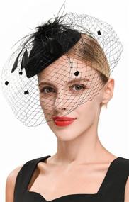 img 2 attached to 👑 Zivyes Fascinator Headband Z5 Black: Stylish Women's Accessory for Special Occasions