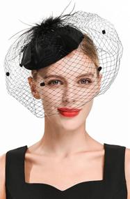 img 3 attached to 👑 Zivyes Fascinator Headband Z5 Black: Stylish Women's Accessory for Special Occasions