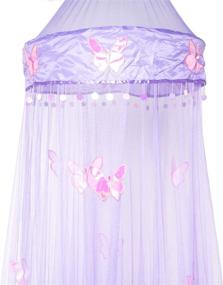 img 4 attached to OctoRose Purple Butterfly Bed Canopy Mosquito Net for Crib Twin Full Queen King - Enhance Your Bedroom with Elegance and Protection