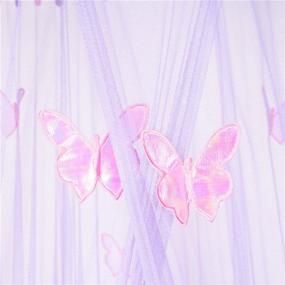 img 3 attached to OctoRose Purple Butterfly Bed Canopy Mosquito Net for Crib Twin Full Queen King - Enhance Your Bedroom with Elegance and Protection