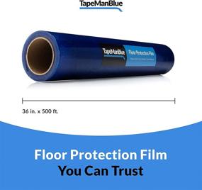 img 3 attached to 🔵 Premium 36 inch x 500 ft Blue Self-Adhesive Floor Protection Film - Made in USA