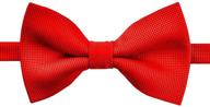 👔 retreez solid plain color square textured woven pre-tied boy's bow tie - enhancing style effortlessly logo