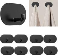 🔗 stainless steel adhesive hooks: heavy duty, rust-proof metal hooks for kitchen, bathroom - pack of 8 logo