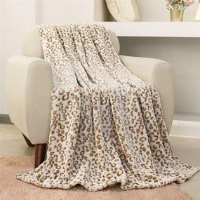 img 4 attached to 🔥 FY FIBER HOUSE Flannel Fleece Throw Microfiber Blanket - 3D Cheetah Print, 50 by 60-Inch, Brown: Cozy and Stylish!