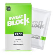 средства "sweatblock" для ежедневного использования на лице для жирной кожи: снижает блеск, защищает макияж и контролирует потоотделение на лице, лбу и верхней губе - клинически протестировано, безопасно для кожи с витамином е - универсальная упаковка с 15 салфетками. логотип