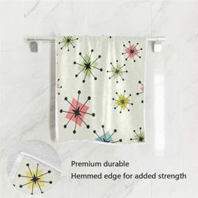 img 3 attached to 🌟 Luxurious Senya Vintage Atomic Stars Hand Towel: Ultra Soft 30"x15" Towels for Your Bathroom