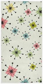 img 4 attached to 🌟 Luxurious Senya Vintage Atomic Stars Hand Towel: Ultra Soft 30"x15" Towels for Your Bathroom