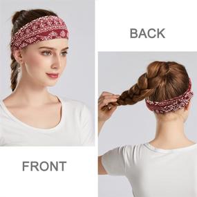 img 1 attached to 🌸 Pack of 6 Boho Headbands for Women - Wide Fashion Headbands for Yoga, Workouts, and Hair Accessories