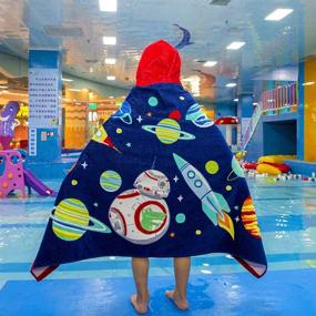 img 1 attached to 👘 Cotton Hooded Cloak Bath Towels for Girls and Boys by ChezMax - Perfect Beach Towels